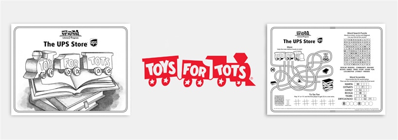 Toys for Tots Literacy Program - Activity sheet banner